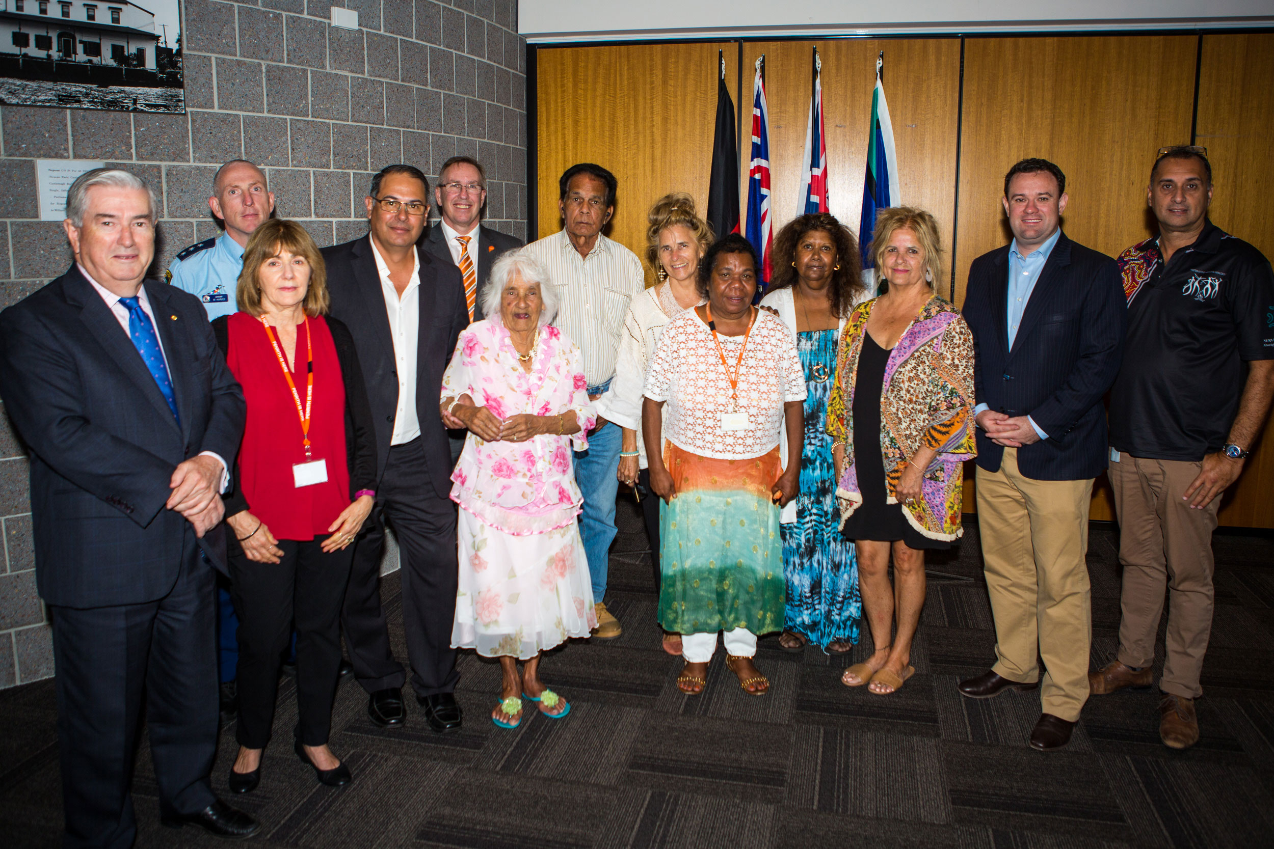 From left to right:(left to right): Penrith Mayor Ross Fowler OAM (front left) pictured with guest speaker and Link-Up CEO Terry Chenery (fourth from left), Aboriginal special guests and invited guests for Penrith Council's National Apology Day ceremony. Penrith Mayor Ross Fowler OAM (front left) pictured with guest speaker and Link-Up CEO Terry Chenery (fourth from left), Aboriginal special guests and invited guests for Penrith Council's National Apology Day ceremony.