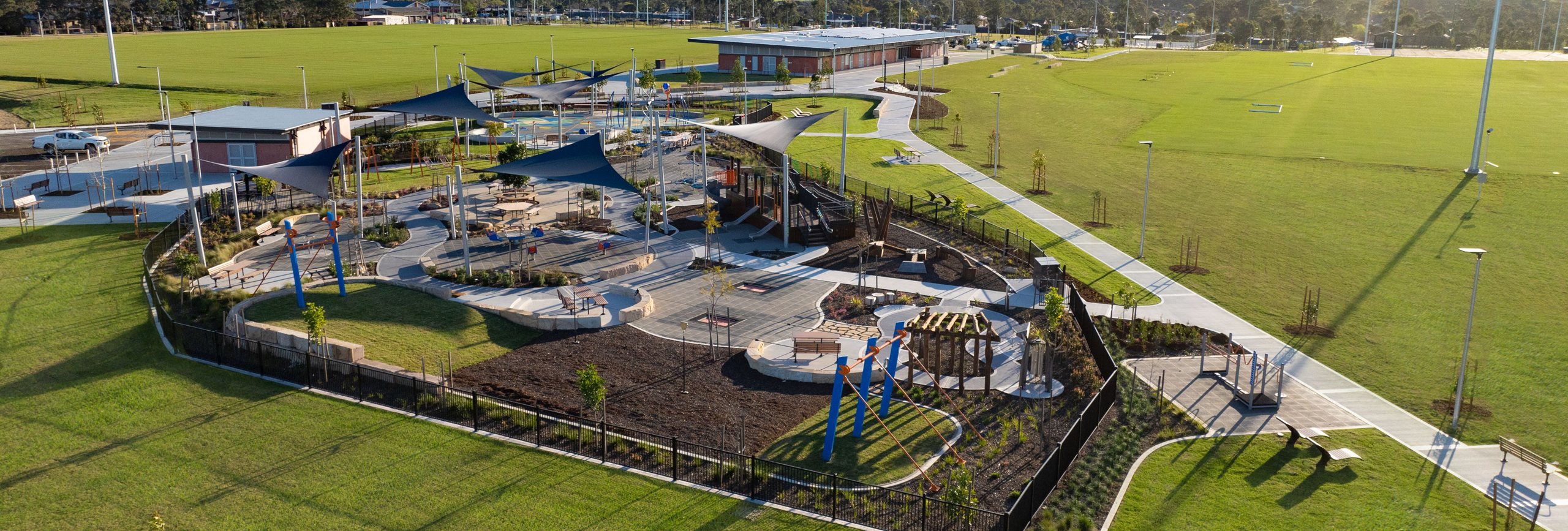 Aerial of Gipps Street Recreational Precinct