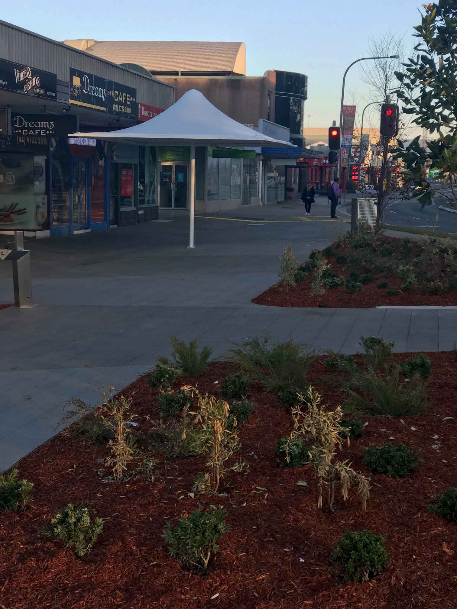Western end of Triangle Park, in the Penrith City Centre