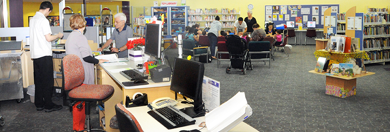 An interior shot of St Clair Library