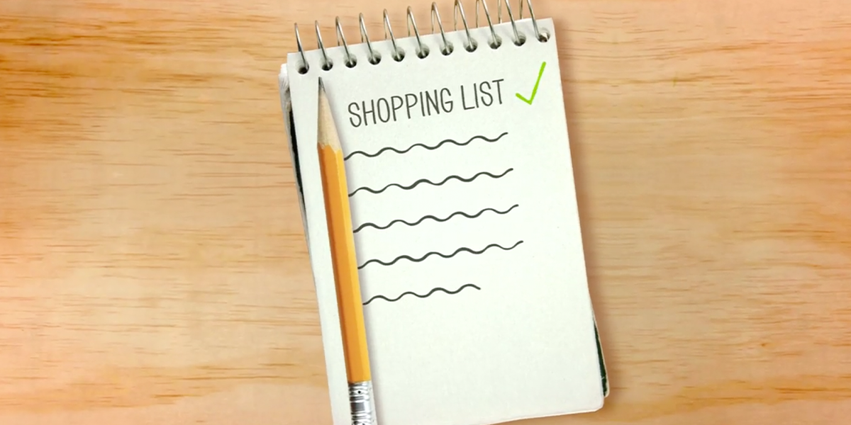 video 1 shopping list